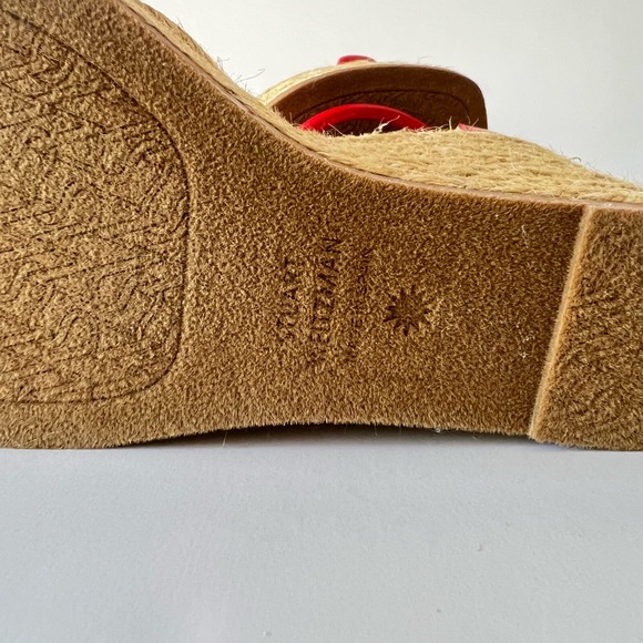 Stuart Weitzman Nudist Square Toe Espadrille Platform - Red 
Wedge Sandals, NIB - Picture 7 of 10